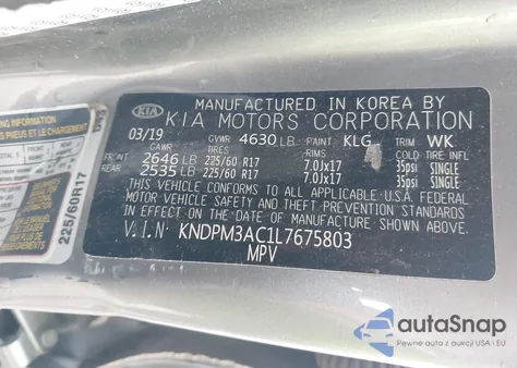 2020 Kia Sportage Lx из США, поврежденный, VIN KNDPM3AC1L7675803